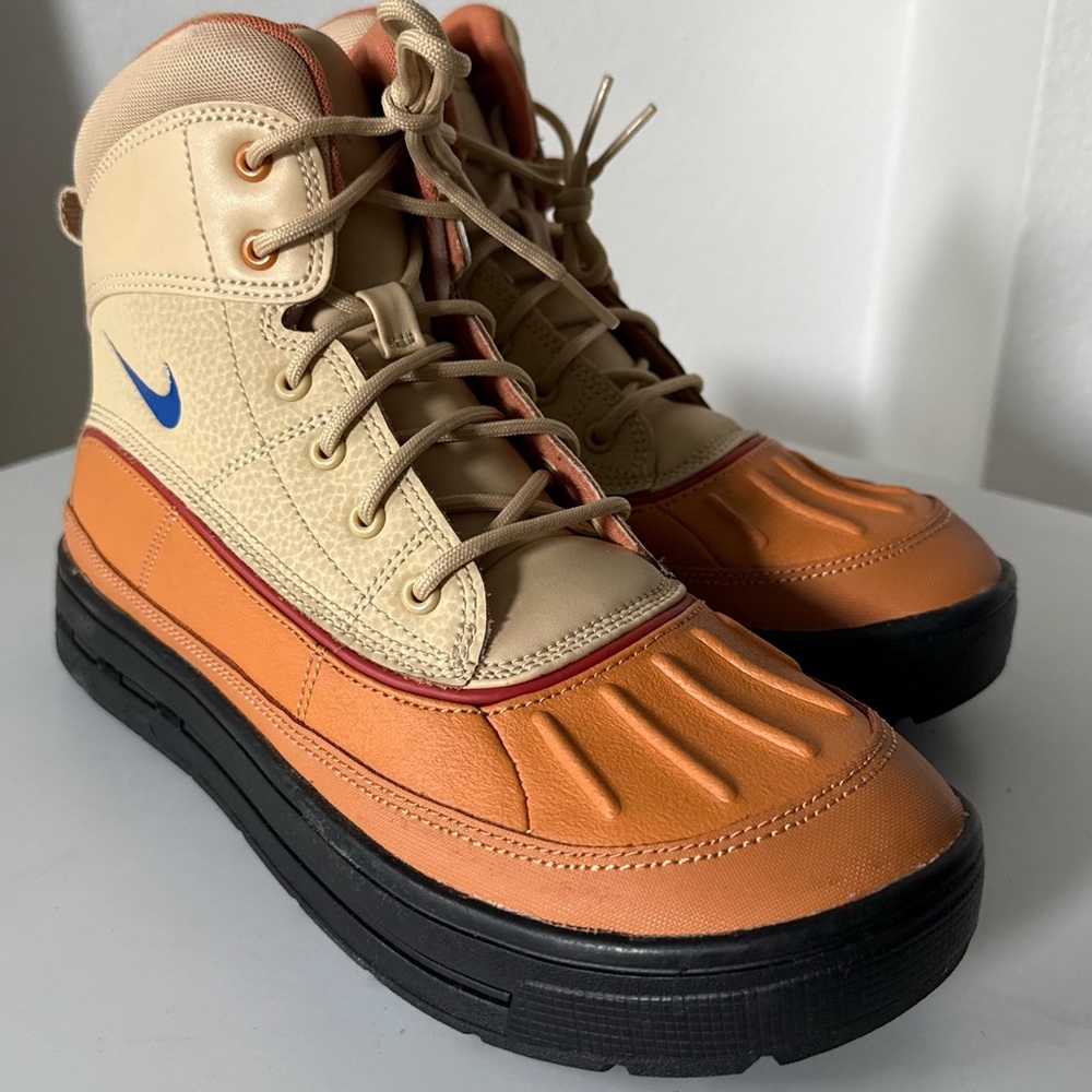 Nike Tan and Orange High-Top Sneakers